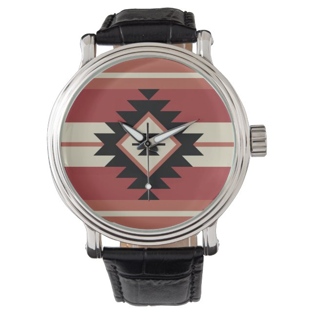 Aztec-Muster Armbanduhr (Vorderseite)