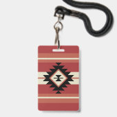 Aztec-Muster Ausweis (Vorderseite mit Lanyard)