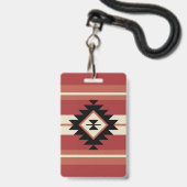 Aztec-Muster Ausweis (Rückseite mit Lanyard)