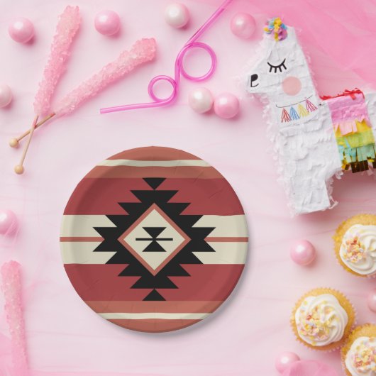 Aztec-Muster Pappteller (Party)