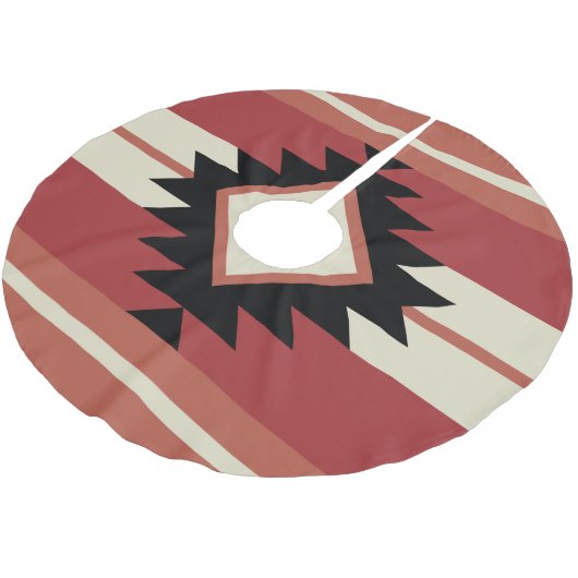 Aztec-Muster Polyester Weihnachtsbaumdecke (Schrägansicht)