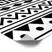 Aztec Muster Poster in Schwarzweiß (Ecke)