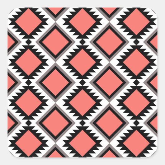 Aztec-Muster Quadratischer Aufkleber (Vorderseite)