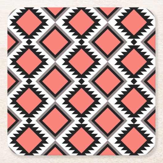 Aztec-Muster Rechteckiger Pappuntersetzer (Vorderseite)