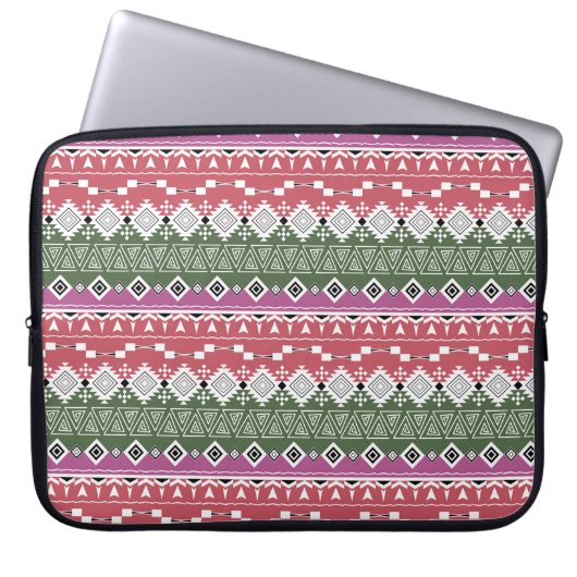 Aztec Muster, Streifen. Laptopschutzhülle (Vorderseite)