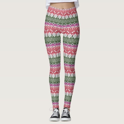 Aztec Muster, Streifen / Leggings (Vorderseite)