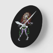 Aztec Mythology Deity Tzitzimitl Runde Wanduhr (Winkel)