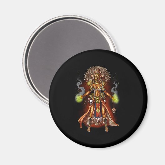 Aztec Mythology God Managua Magnet (Vorderseite/Rückseite)