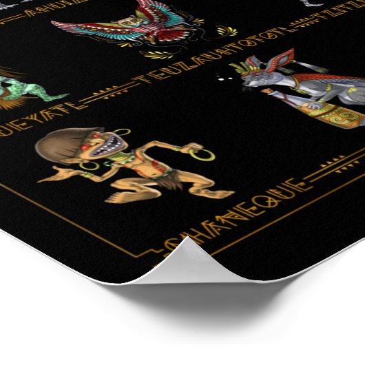 Aztec Mythology Monsters Poster (Ecke)