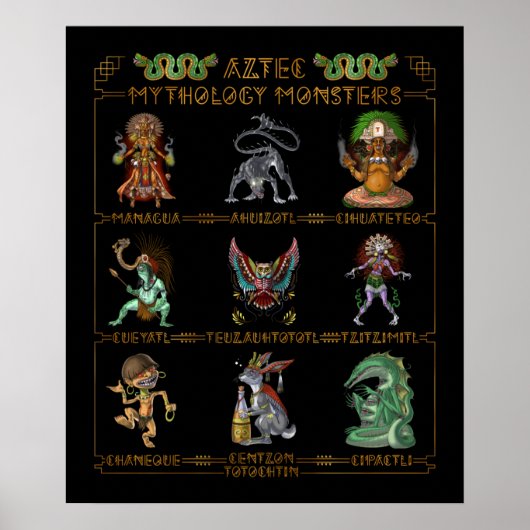 Aztec Mythology Monsters Poster (Vorne)