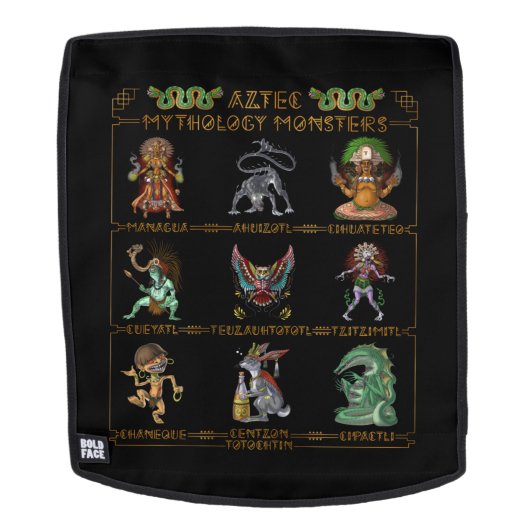 Aztec Mythology Monsters Rucksack (Abnehmbare Front)