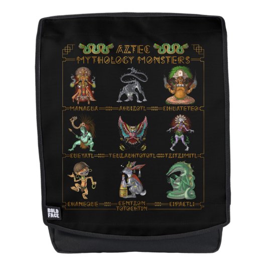 Aztec Mythology Monsters Rucksack (Vorderseite)
