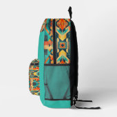 Aztec Native American Design auf Türkis Bedruckter Rucksack (Rechts)