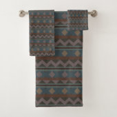 Aztec Native American Geometric Design Badhandtuch Set (Insitu)