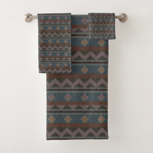 Aztec Native American Geometric Design Badhandtuch Set (Insitu)