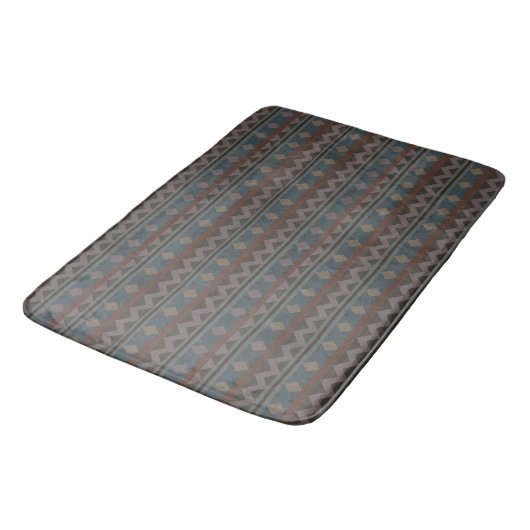 Aztec Native American Geometric Design Bath Mat Badematte (Schrägansicht)