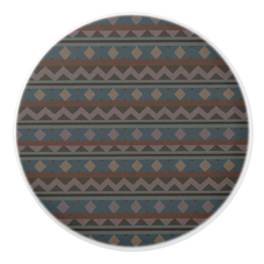 Aztec Native American Geometric Design Door Pull Keramikknauf (Vorderseite)