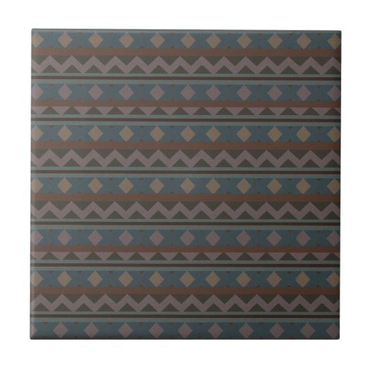 Aztec Native American Geometric Design Tiles Fliese (Vorderseite)