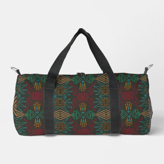 Aztec Native American Geometric Lined Pattern Art Duffle Bag (Vorderseite)