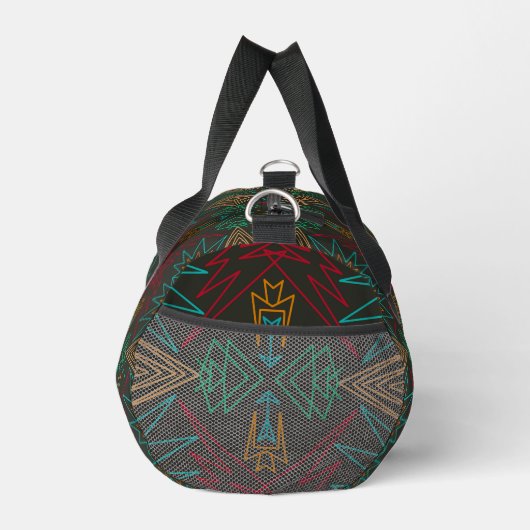 Aztec Native American Geometric Lined Pattern Art Duffle Bag (Rechts)