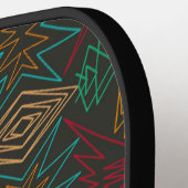 Aztec Native American Geometric Lined Pattern Art Pickleball Schläger (Linke Seite)