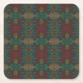Aztec Native American Geometric Lined Pattern Art Rechteckiger Pappuntersetzer (Vorderseite)