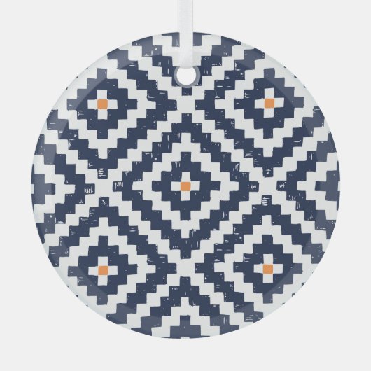 Aztec Navajo Ethnic Seamless Pattern Ornament Aus Glas (Vorderseite)