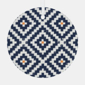 Aztec Navajo Ethnic Seamless Pattern Ornament Aus Glas (Rückseite)