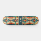 Aztec Navajo Grunge Monogram Skateboard (Horizontal)