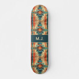 Aztec Navajo Grunge Monogram Skateboard