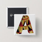 Aztec Navajo Pattern Letter A Button (Vorne & Hinten)