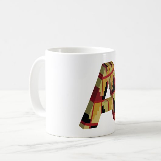 Aztec Navajo Pattern Letter A Kaffeetasse (Vorderseite Links)