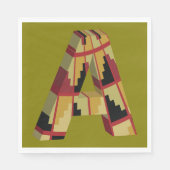 Aztec Navajo Pattern Letter A Serviette (Vorderseite)