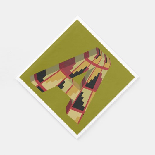 Aztec Navajo Pattern Letter A Serviette (Ecke)