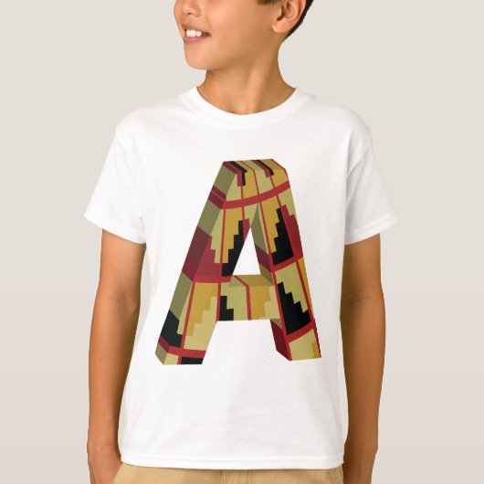 Aztec Navajo Pattern Letter A T-Shirt (Vorderseite)