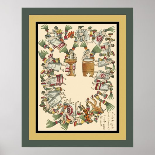 Aztec Noble Dancers ~ Archäologie ~Tovar Codex ~ * Poster (Vorne)