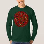 Aztec oder Maya Kalender Design auf BACK Maya Men T-Shirt (Vorderseite)