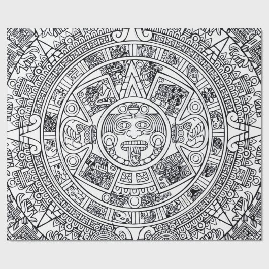 AZTEC oder MEXICA mexican Wrapping Paper Geschenkpapier (Flach)