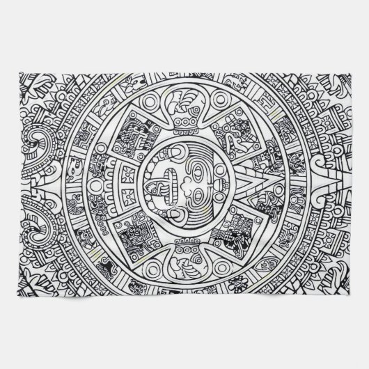 AZTEC ODER MEXIKA mexican Geschirrtuch (Horizontal)