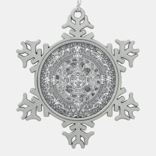 AZTEC ODER MEXIKA mexican Schneeflocken Zinn-Ornament (Vorderseite)