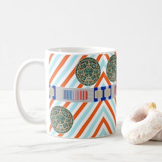 Aztec Orange Stripe Tasse (Mit Donut)