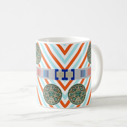 Aztec Orange Stripe Tasse (VorderseiteRechts)