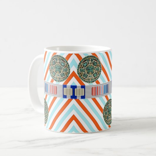 Aztec Orange Stripe Tasse (Vorderseite Links)