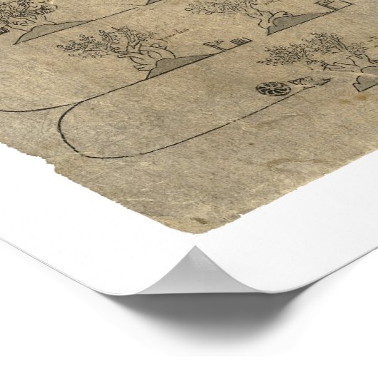 Aztec Oztoticpac Lands Map 1540 Poster (Ecke)