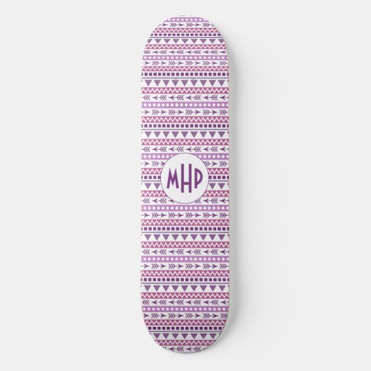 Aztec Pattern benutzerdefinierte Monogramm-Skatebo Skateboard (Vorderseite)