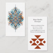 Aztec Pattern Boho Boutique Salon Business Card Visitenkarte (Vorne/Hinten)