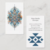 Aztec Pattern Boho Boutique Salon Business Card Visitenkarte (Vorne/Hinten)