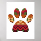 Aztec Pattern Dog Paw Art Poster (Vorne)