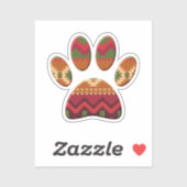 Aztec Pattern Dog Paw Aufkleber (Blatt)