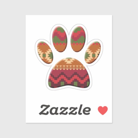 Aztec Pattern Dog Paw Aufkleber (Blatt)